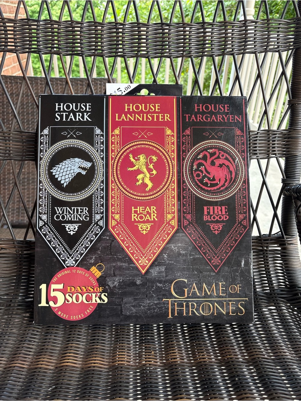 Game of Thrones 15 Days of Socks Box Set - Black, Red, Maroon